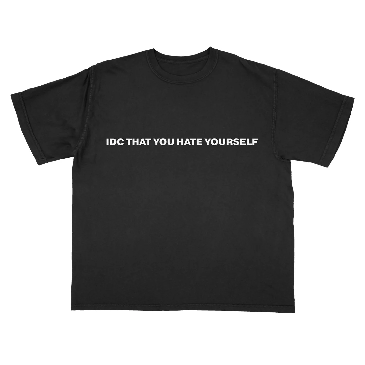 Hate Yourself - Black T-Shirt - Image 5